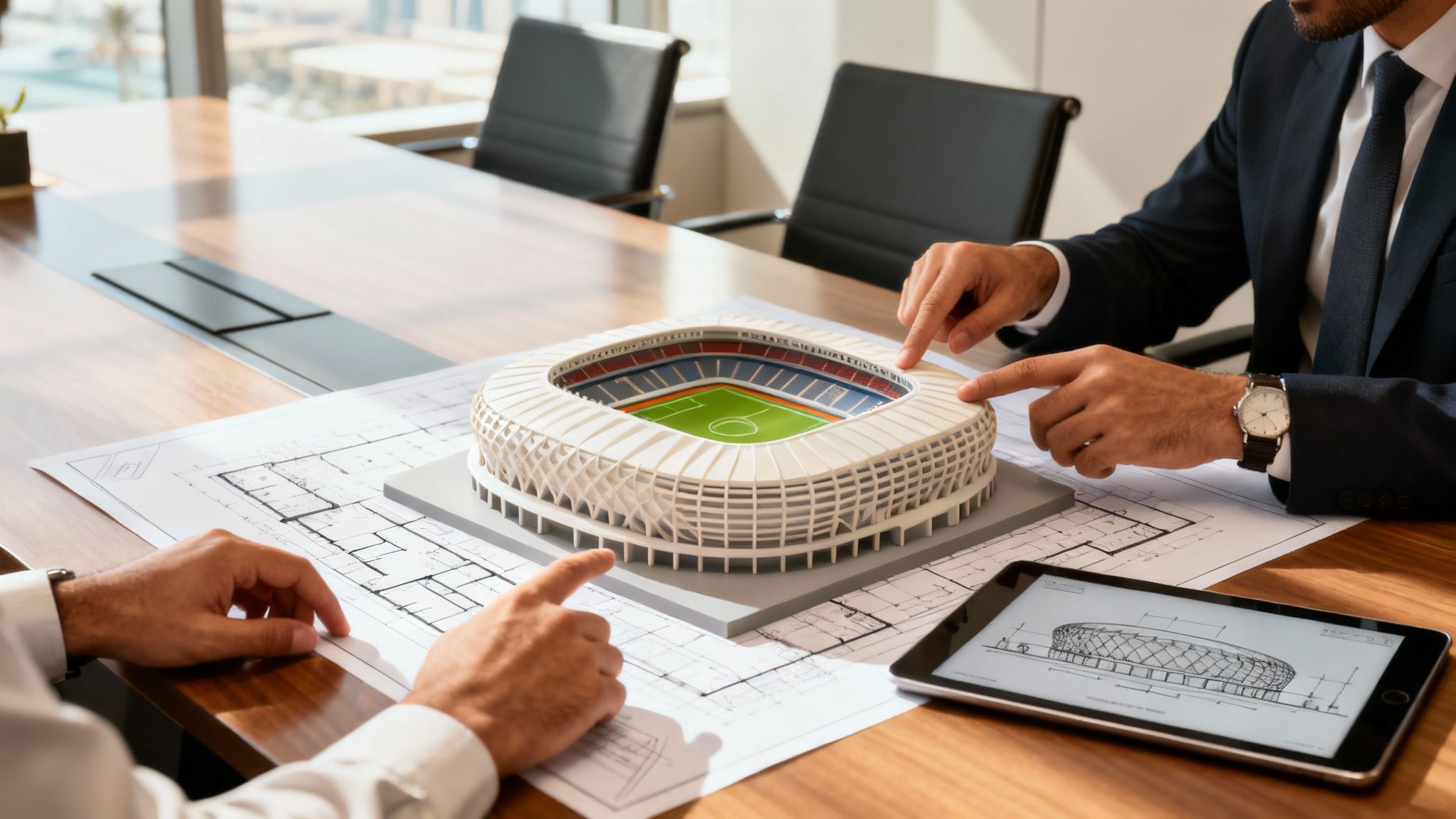 إنشاء وصيانة الاستادات والملاعب الرياضية الاحترافية